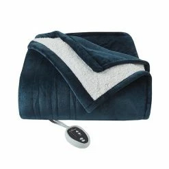 Cuddl Duds® Heated Plush Sherpa Blanket Navy -Cuddl Duds Shop unnamed file 100