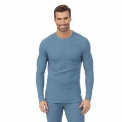 Men's Cuddl Duds® Midweight Waffle Thermal Performance Baselayer Crew Top Blue Heather -Cuddl Duds Shop unnamed file 1012