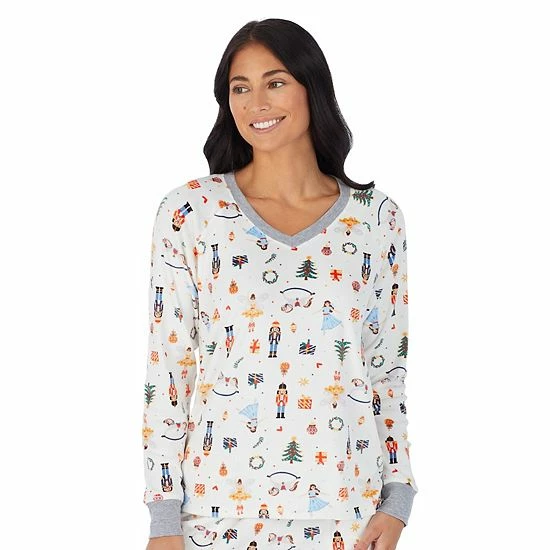 Women's Cuddl Duds® Velour Fleece V-Neck Pajama Top And Banded Bottom Pajama Pants Sleep Set Mint Dogs 3 Women's Cuddl Duds® Velour Fleece V-Neck Pajama Top And Banded Bottom Pajama Pants Sleep Set Mint Dogs - Image 3