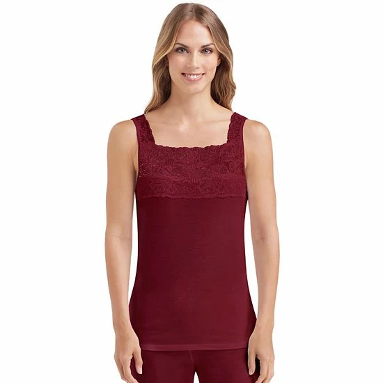 Cuddl Duds® SofTech Lace-Trim Tank - Women's Wine 8 Cuddl Duds® SofTech Lace-Trim Tank - Women's Wine - Image 8