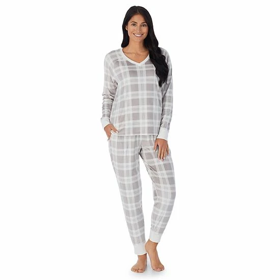 Women's Cuddl Duds® Velour Fleece V-Neck Pajama Top And Banded Bottom Pajama Pants Sleep Set Mint Dogs 8 Women's Cuddl Duds® Velour Fleece V-Neck Pajama Top And Banded Bottom Pajama Pants Sleep Set Mint Dogs - Image 8