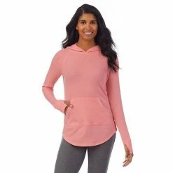Women's Cuddl Duds® Long Sleeve Stretch Thermal Hooded Tunic Top Seagrass Fairisle -Cuddl Duds Shop unnamed file 1110