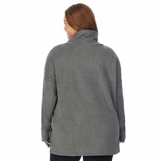 Plus Size Cuddl Duds® Fleecewear With Stretch Long Sleeve Tunic Top Black 2 Plus Size Cuddl Duds® Fleecewear With Stretch Long Sleeve Tunic Top Black - Image 2