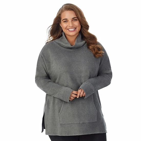 Plus Size Cuddl Duds® Fleecewear With Stretch Long Sleeve Tunic Top Black 5 Plus Size Cuddl Duds® Fleecewear With Stretch Long Sleeve Tunic Top Black - Image 5