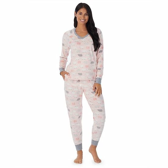 Women's Cuddl Duds® Velour Fleece V-Neck Pajama Top And Banded Bottom Pajama Pants Sleep Set Mint Dogs 11 Women's Cuddl Duds® Velour Fleece V-Neck Pajama Top And Banded Bottom Pajama Pants Sleep Set Mint Dogs - Image 11