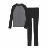 Boys Cuddl Duds Thermal 2-Piece Base Layer Set Charcoal Black