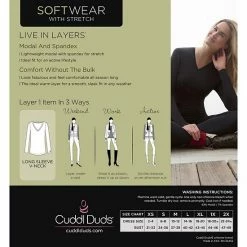 Women's Cuddl Duds® Softwear With Stretch Long Sleeve V-Neck Top Peri -Cuddl Duds Shop unnamed file 118