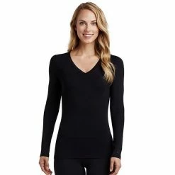 Women's Cuddl Duds® Softwear With Stretch Long Sleeve V-Neck Top Peri -Cuddl Duds Shop unnamed file 119
