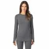 Women's Cuddl Duds® Ultra Cozy Long Sleeve Crewneck Top Charcoal Heather