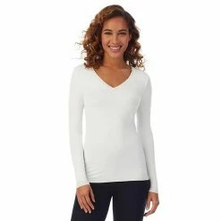 Women's Cuddl Duds® Softwear With Stretch Long Sleeve V-Neck Top Peri -Cuddl Duds Shop unnamed file 121