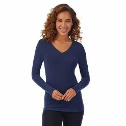 Women's Cuddl Duds® Softwear With Stretch Long Sleeve V-Neck Top Peri -Cuddl Duds Shop unnamed file 122