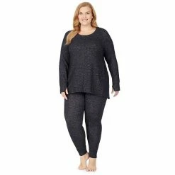 Plus Size Cuddl Duds® Soft Knit Long Sleeve Tunic Top Blue Misty Forest -Cuddl Duds Shop unnamed file 1229