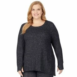 Plus Size Cuddl Duds® Soft Knit Long Sleeve Tunic Top Blue Misty Forest -Cuddl Duds Shop unnamed file 1232