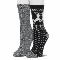 Women's Cuddl Duds® 2-Pack Plushfill* Reindeer Fair Isle Crew Socks Black -Cuddl Duds Shop unnamed file 1239