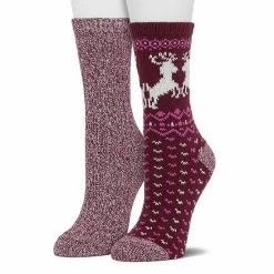 Women's Cuddl Duds® 2-Pack Plushfill* Reindeer Fair Isle Crew Socks Black -Cuddl Duds Shop unnamed file 1242