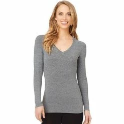 Women's Cuddl Duds® Softwear With Stretch Long Sleeve V-Neck Top Peri -Cuddl Duds Shop unnamed file 126