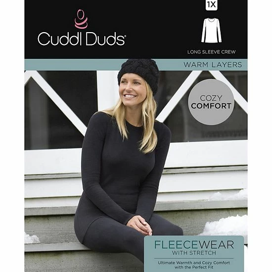 Women's Cuddl Duds® Fleecewear With Stretch Long Sleeve Crewneck Top Powder Pink 4 Women's Cuddl Duds® Fleecewear With Stretch Long Sleeve Crewneck Top Powder Pink - Image 4
