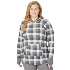 Plus Size Cuddl Duds® Long Sleeve Stretch Thermal Hooded Tunic Top Gray Buffalo Check 12 Plus Size Cuddl Duds® Long Sleeve Stretch Thermal Hooded Tunic Top Gray Buffalo Check -Cuddl Duds Shop unnamed file 1301