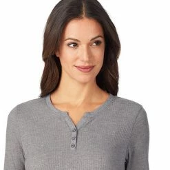 Women's Cuddl Duds® Long Sleeve Split V-Neck Stretch Thermal Top Grey Buffalo Check -Cuddl Duds Shop unnamed file 1307