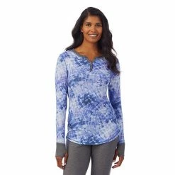 Women's Cuddl Duds® Long Sleeve Split V-Neck Stretch Thermal Top Grey Buffalo Check -Cuddl Duds Shop unnamed file 1311
