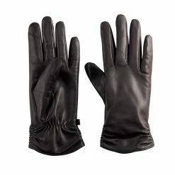 Cuddl Duds Ruched Leather Women's Gloves