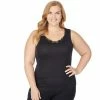 Plus Size Cuddl Duds® SofTech Venice Lace-Trim Tank Wine