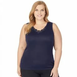 Plus Size Cuddl Duds® SofTech Venice Lace-Trim Tank Wine -Cuddl Duds Shop unnamed file 1371