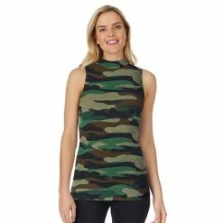 Women's Cuddl Duds® Stretch Softwear Sleeveless Mockneck Tank Green Camo -Cuddl Duds Shop unnamed file 1439