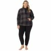 Plus Size Cuddl Duds Fleece Long Sleeve Pajama Top And Banded Bottom Pajama Pants Sleep Set Blush