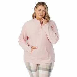 Plus Size Cuddl Duds Fleece Long Sleeve Pajama Top And Banded Bottom Pajama Pants Sleep Set Blush -Cuddl Duds Shop unnamed file 1509
