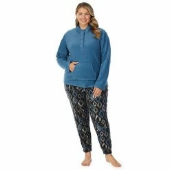 Plus Size Cuddl Duds Fleece Long Sleeve Pajama Top And Banded Bottom Pajama Pants Sleep Set Blush -Cuddl Duds Shop unnamed file 1515