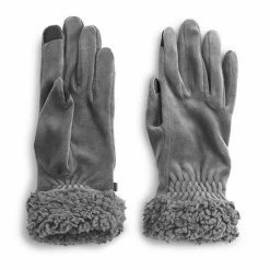 Women's Cuddl Duds® Double Plush Velour & Sherpa Cuff Gloves Fuchsia -Cuddl Duds Shop unnamed file 1532