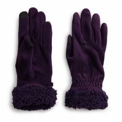 Women's Cuddl Duds® Double Plush Velour & Sherpa Cuff Gloves Fuchsia -Cuddl Duds Shop unnamed file 1533