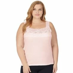 Plus Size Cuddl Duds® SofTech Lace-Trim Squareneck Tank White -Cuddl Duds Shop unnamed file 1543