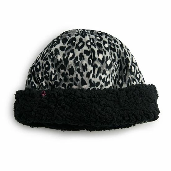 Women's Cuddl Duds® Sherpa Cuff & Velour Crown Hat White Gray Plaid 4 Women's Cuddl Duds® Sherpa Cuff & Velour Crown Hat White Gray Plaid - Image 4