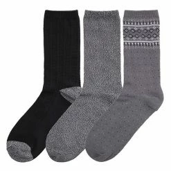 Women's Cuddl Duds® 3-Pack Plushfill* Midweight Boarder Fair Isle & Twisted Stitch Crew Socks Ivory -Cuddl Duds Shop unnamed file 1612