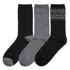 Women's Cuddl Duds® 3-Pack Plushfill* Midweight Boarder Fair Isle & Twisted Stitch Crew Socks Ivory -Cuddl Duds Shop unnamed file 1613