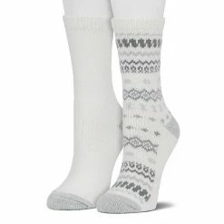 Women's Cuddl Duds® 2-Pack Plushfill* Geometric Fair Isle & Solid Crew Socks Zinfandel -Cuddl Duds Shop unnamed file 1620