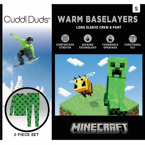 Boys Cuddl Duds Minecraft Stretch 2-Piece Base Layer Set 2 Boys Cuddl Duds Minecraft Stretch 2-Piece Base Layer Set - Image 2
