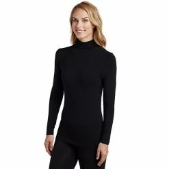Women's Cuddl Duds® Softwear With Stretch Long Sleeve Turtleneck Charcoal Heather -Cuddl Duds Shop unnamed file 176