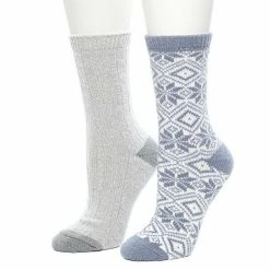 Women's Cuddl Duds 2 Pair Pack Snowflake Diamond Crew Socks Nostalgia Rose -Cuddl Duds Shop unnamed file 1798