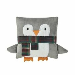 Cuddl Duds® Cozy Soft Penguin Applique Throw Pillow