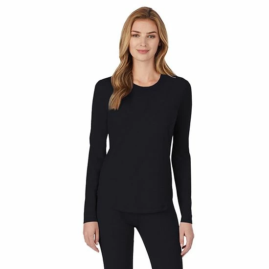 Petite Cuddl Duds® Under Scrubs Crewneck Top Black 4 Petite Cuddl Duds® Under Scrubs Crewneck Top Black - Image 4
