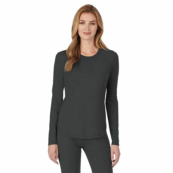 Petite Cuddl Duds® Under Scrubs Crewneck Top Black 8 Petite Cuddl Duds® Under Scrubs Crewneck Top Black - Image 8
