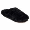 Women's Cuddl Duds® Faux Fur Puff Clog Slipper With TPR Cup Sole Black