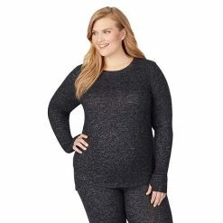 Plus Size Cuddl Duds® Soft Knit Long Sleeve Crewneck Top Grey Animal -Cuddl Duds Shop unnamed file 1878