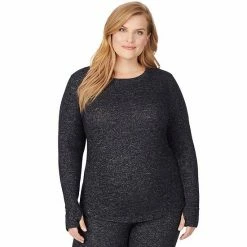 Plus Size Cuddl Duds® Soft Knit Long Sleeve Crewneck Top Grey Animal -Cuddl Duds Shop unnamed file 1881