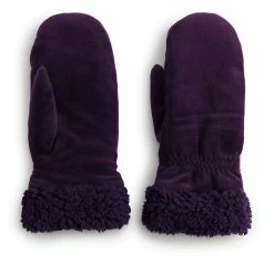 Women's Cuddl Duds® Sherpa Cuff Velour Mittens Blackberry -Cuddl Duds Shop unnamed file 1886