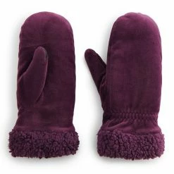 Women's Cuddl Duds® Sherpa Cuff Velour Mittens Blackberry -Cuddl Duds Shop unnamed file 1888