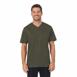 Men's Cuddl Duds® Far-Infrared Enhance V-Neck Sleep Tee Olive -Cuddl Duds Shop unnamed file 1962